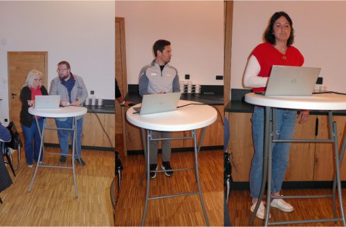 Rosi Trissler, Robert Bauer, Dominik Kargl, Gabi Schober bei ihren Berichten bzw bei den Neuwahlen