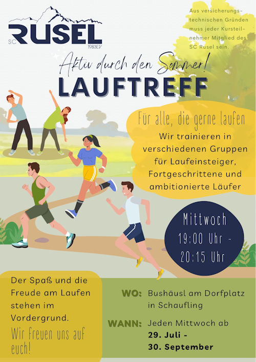 Werbung zum Lauftreff
