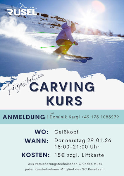 Plakat als Werbung f&uuml;r einen Carvingkurs