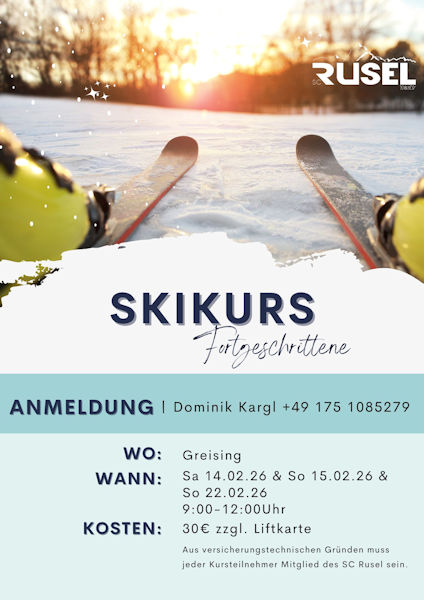 Plakat als Werbung f&uuml;r einen Skikurs